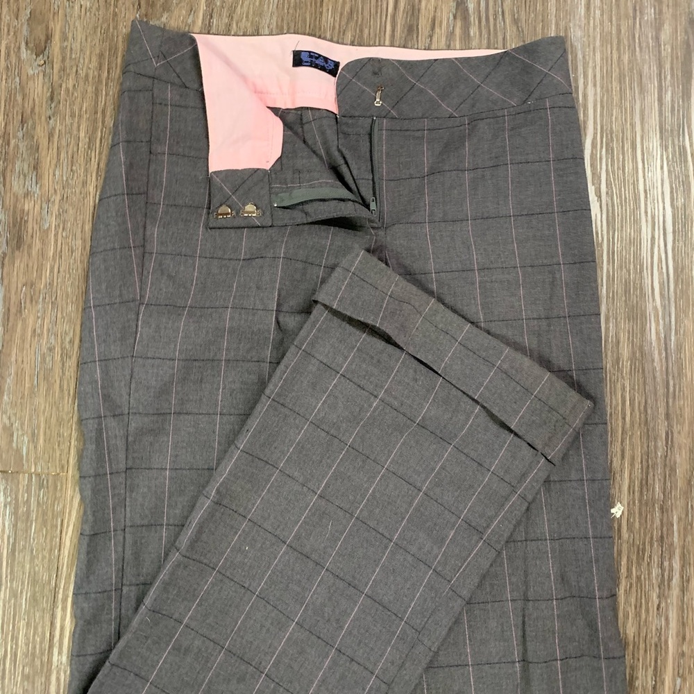 Grey pink dress pants
